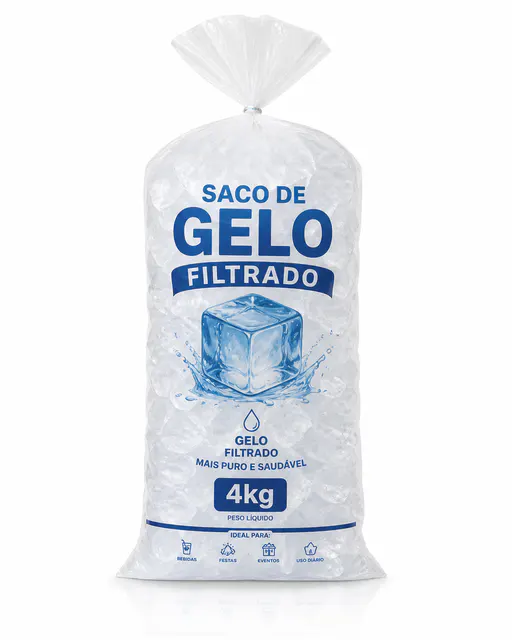 Saco de Gelo Filtrado 4kg