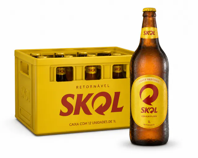 Cerveja Skol Retornável 1L (Caixa com 12)